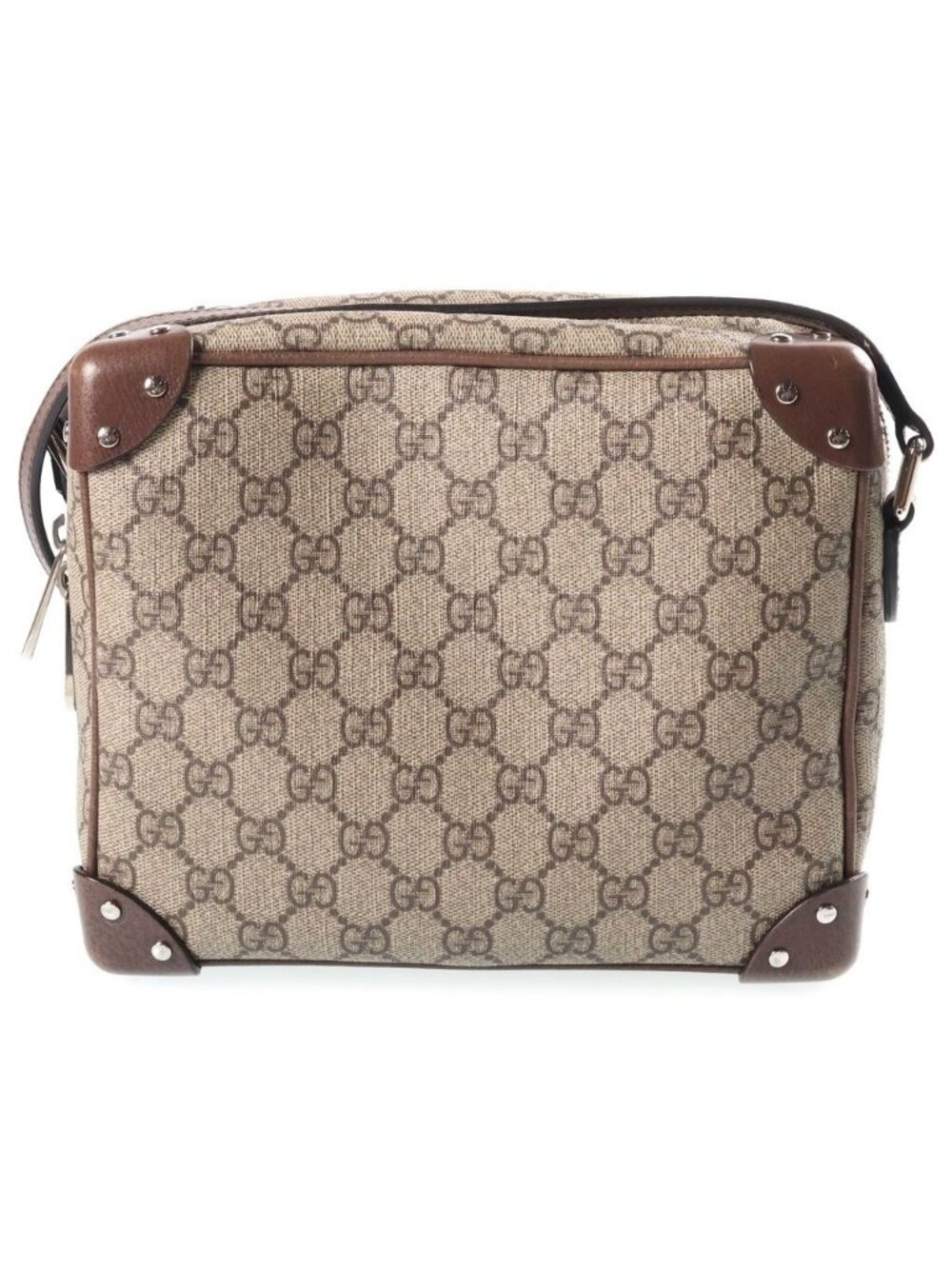 Gucci GG Supreme Leather Shoulder Bag Beige